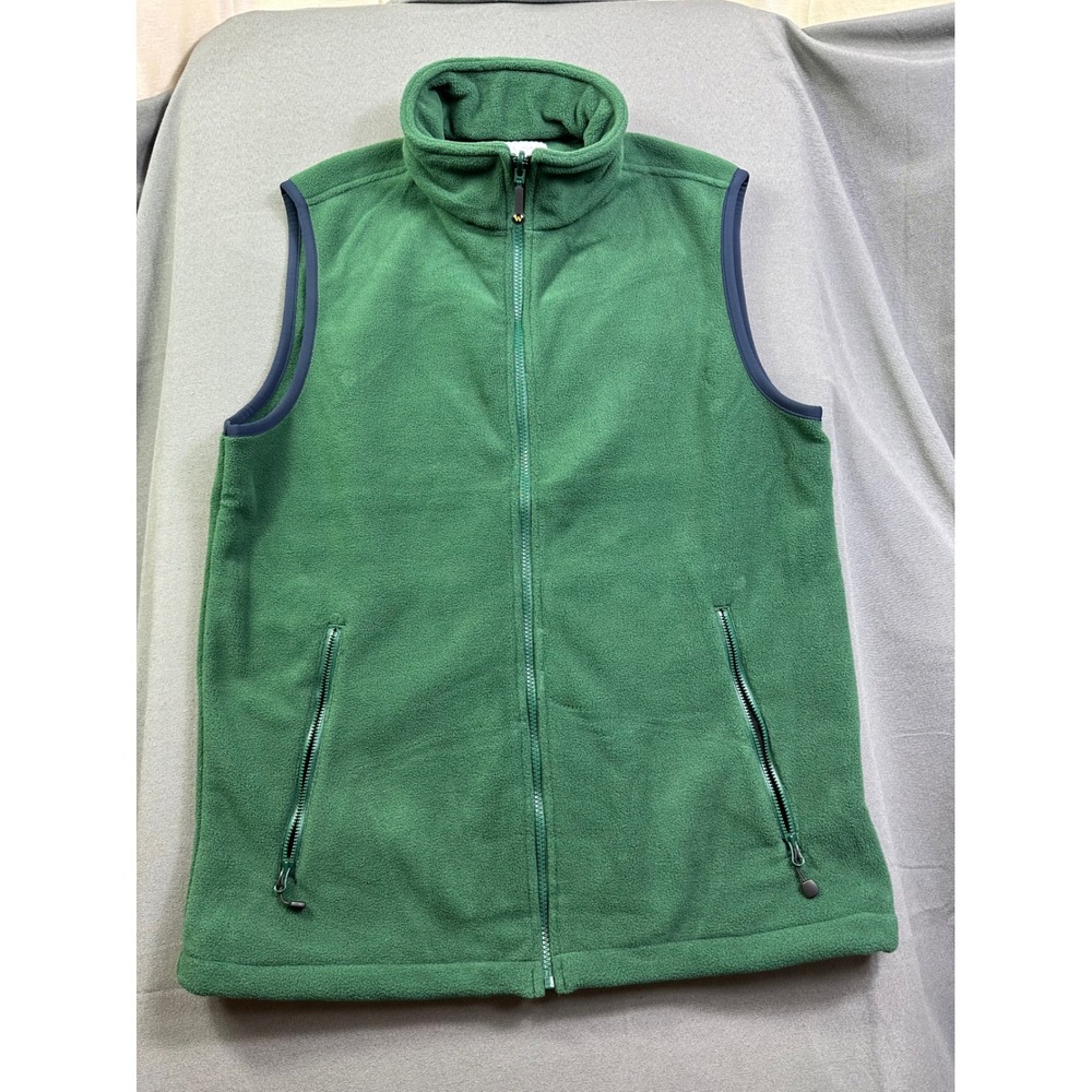 WearGuard Men's Fleece‎ Vest Green Full Zip Mock Neck Style 2946 Size Medium